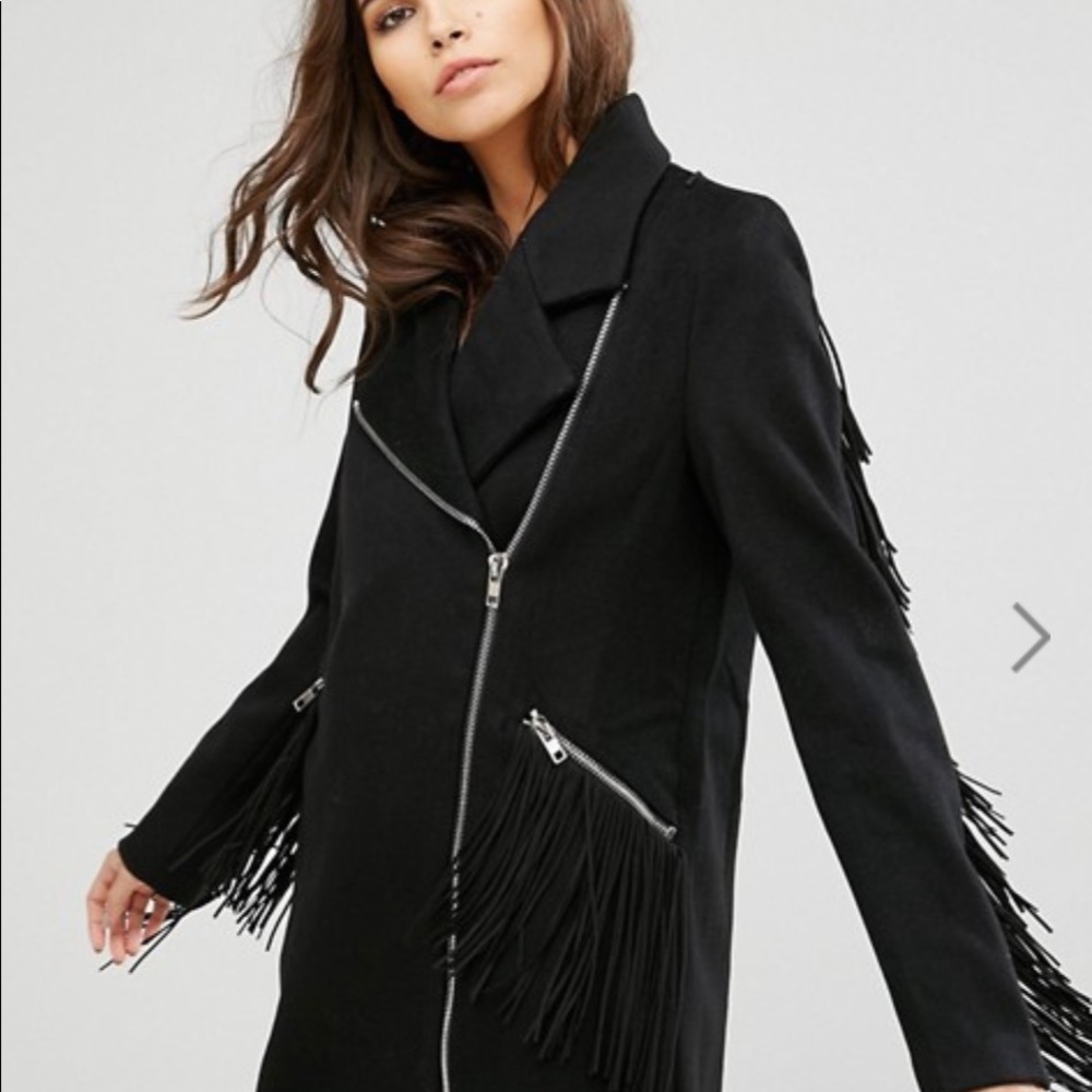 ASOS religion long line biker jacket